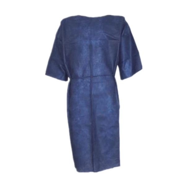 PP PATIENT GOWN, DARK BLUE,SHORT SLEEVES 28GSM115 X 140CM,SLEEVE 25CM