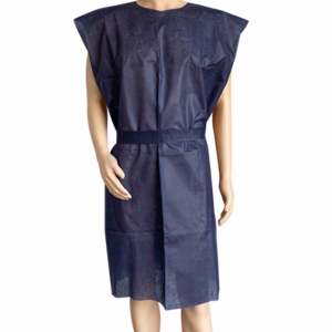 PP PATIENT GOWN, DARK BLUE,NO SLEEVES 35GSM110 X 150CM