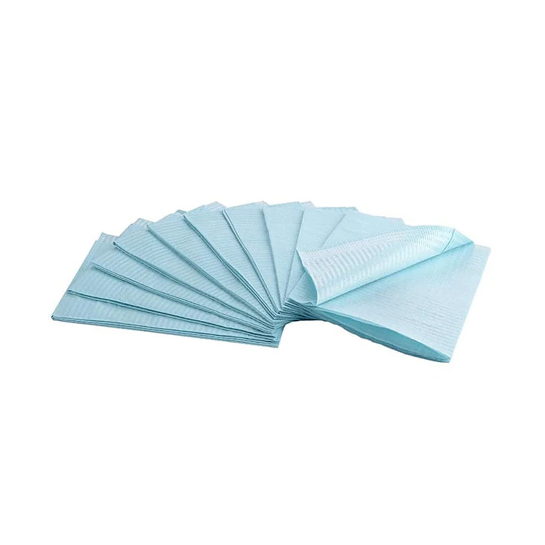 DENTAL BIB ,2PLY, BLUE, T 16+ P14GSM, 33 X 45CM